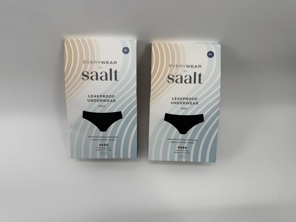 New in Package! 2 Pair of saalt Leakproof Underwear - Briefs - Black - M